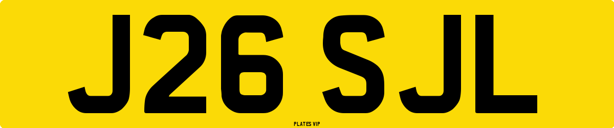J26 SJL Number Plate