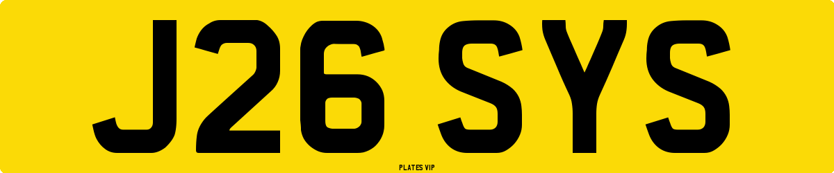 J26 SYS Number Plate