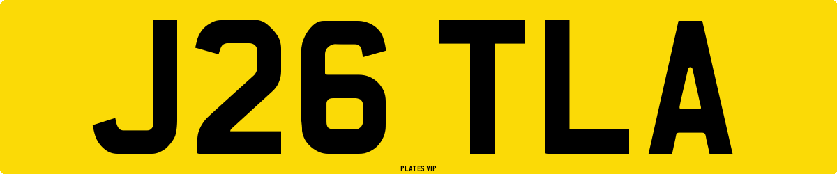 J26 TLA Number Plate