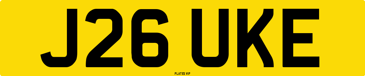 J26 UKE Number Plate