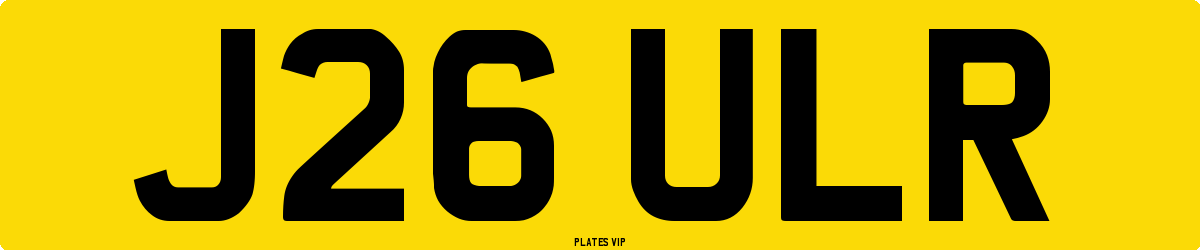 J26 ULR Number Plate