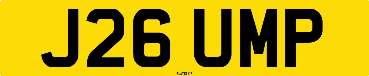 J26 UMP Number Plate