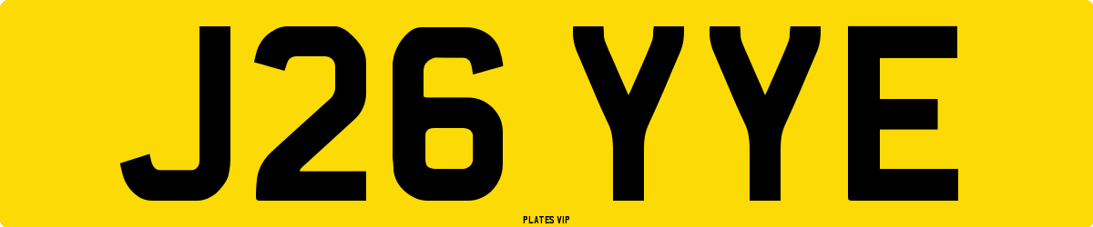 J26 YYE Number Plate