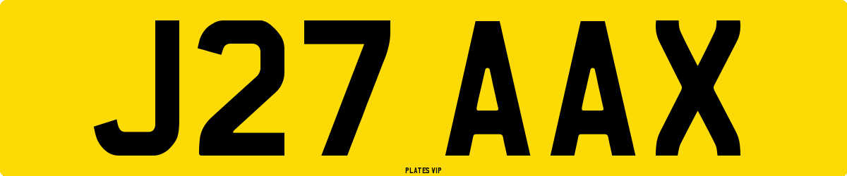 J27 AAX Number Plate