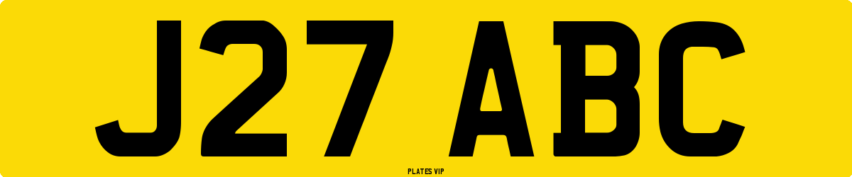 J27 ABC Number Plate