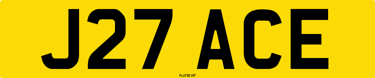 J27 ACE Number Plate