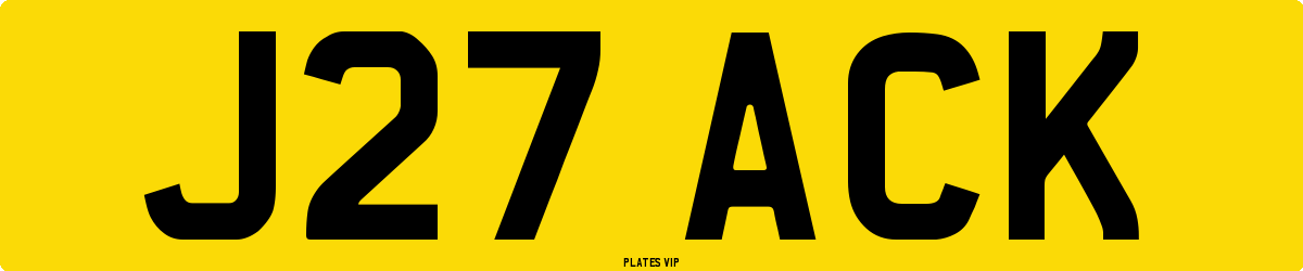 J27 ACK Number Plate
