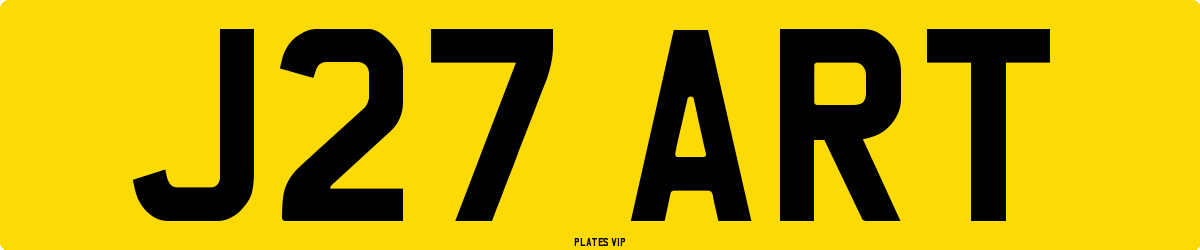 J27 ART Number Plate