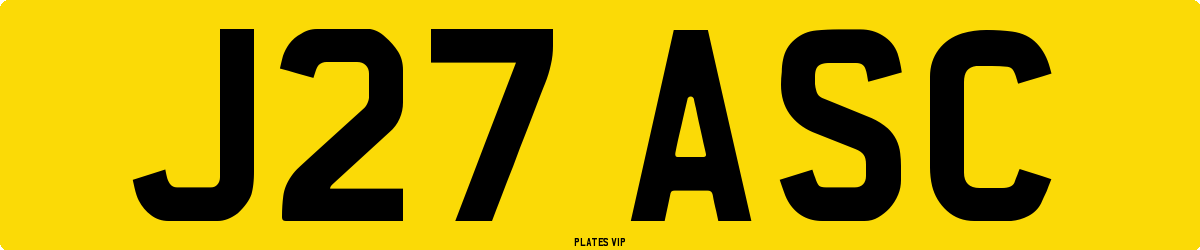 J27 ASC Number Plate