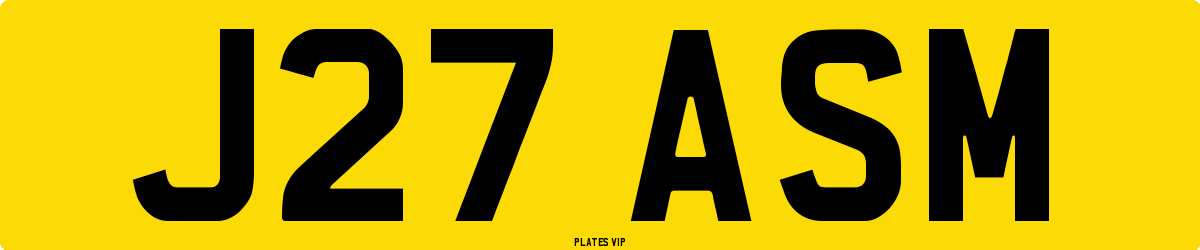 J27 ASM Number Plate