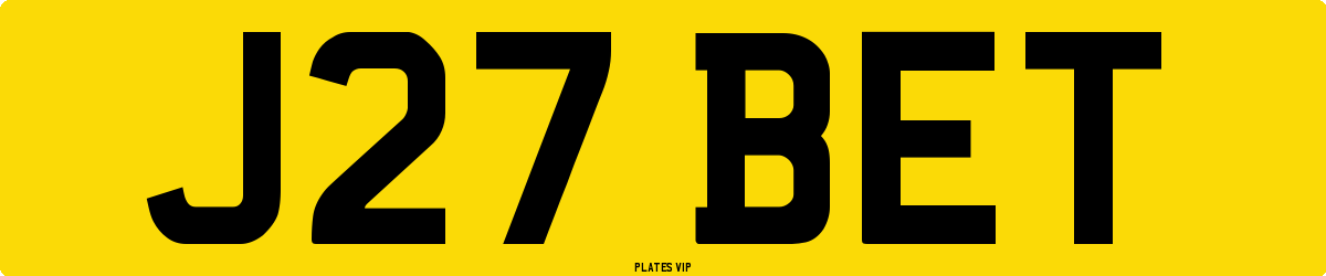 J27 BET Number Plate