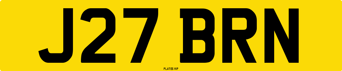 J27 BRN Number Plate