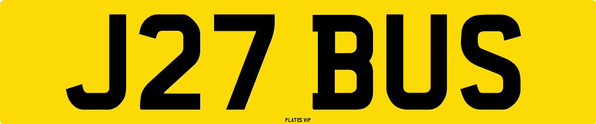 J27 BUS Number Plate
