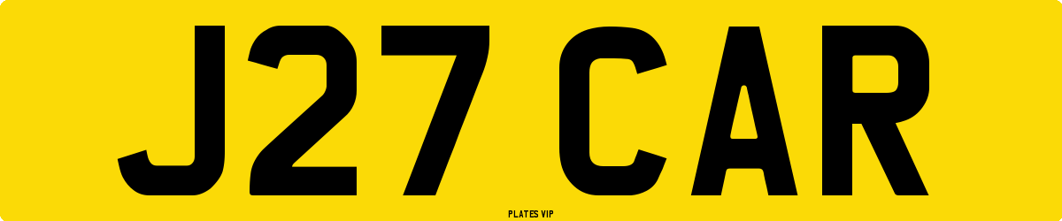J27 CAR Number Plate
