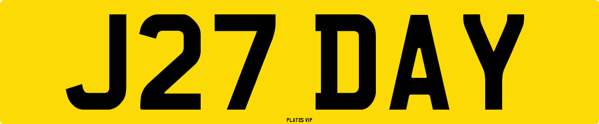 J27 DAY Number Plate