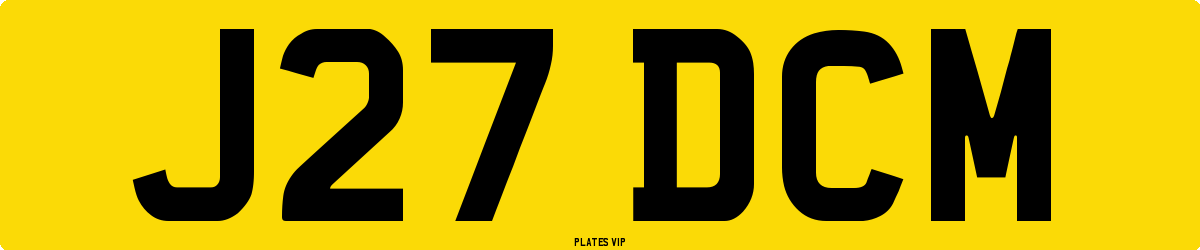 J27 DCM Number Plate