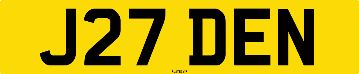 J27 DEN Number Plate