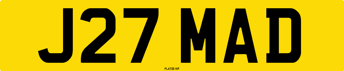 J27 MAD Number Plate