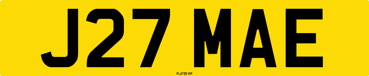 J27 MAE Number Plate