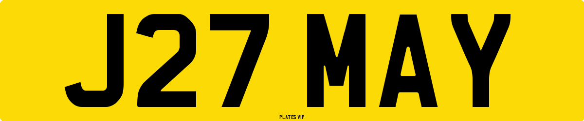 J27 MAY Number Plate