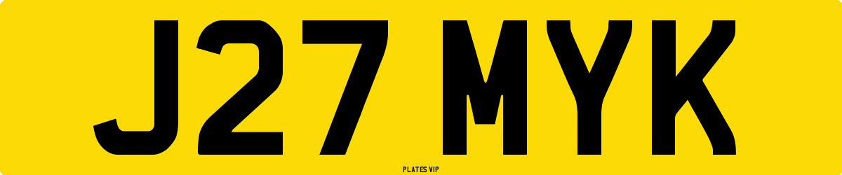 J27 MYK Number Plate