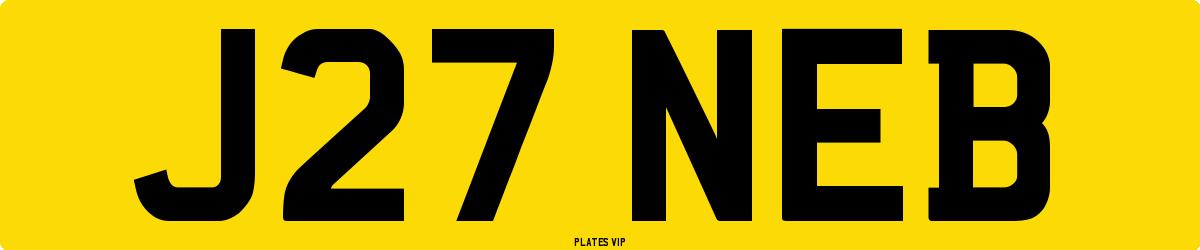 J27 NEB Number Plate