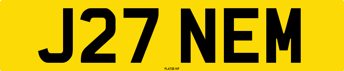 J27 NEM Number Plate
