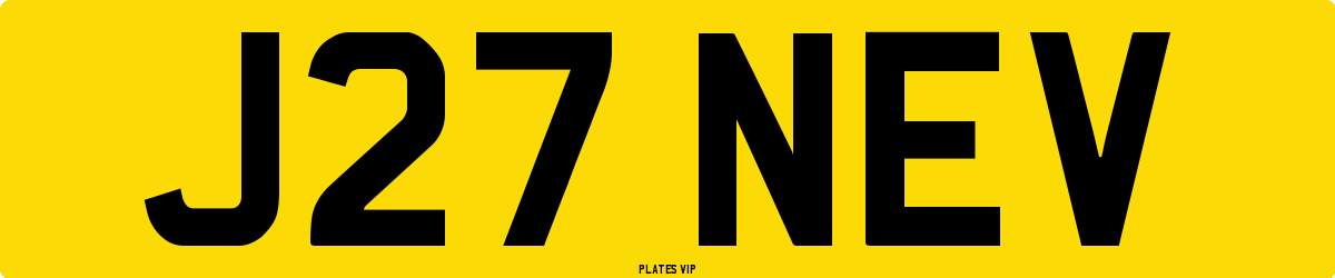J27 NEV Number Plate