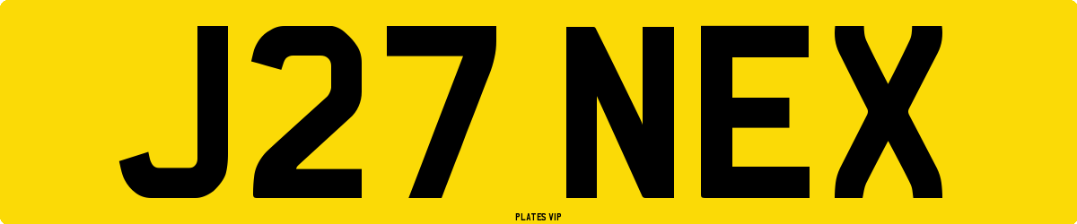 J27 NEX Number Plate