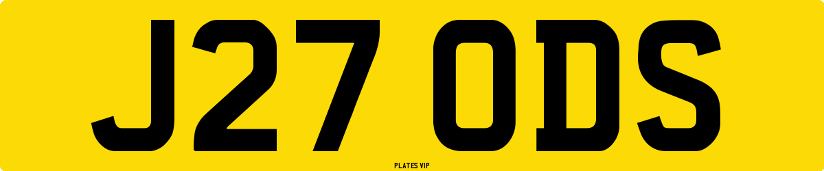 J27 ODS Number Plate