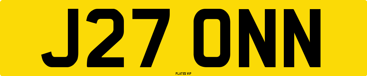J27 ONN Number Plate