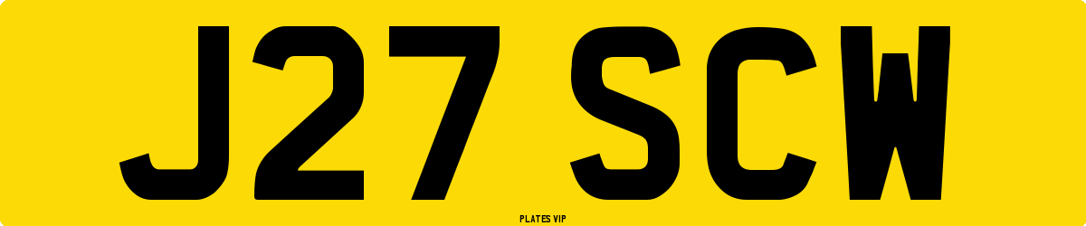 J27 SCW Number Plate