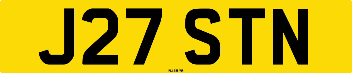 J27 STN Number Plate