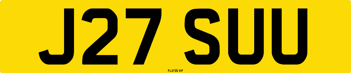 J27 SUU Number Plate