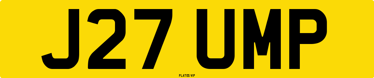 J27 UMP Number Plate