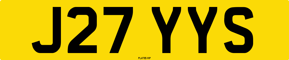 J27 YYS Number Plate