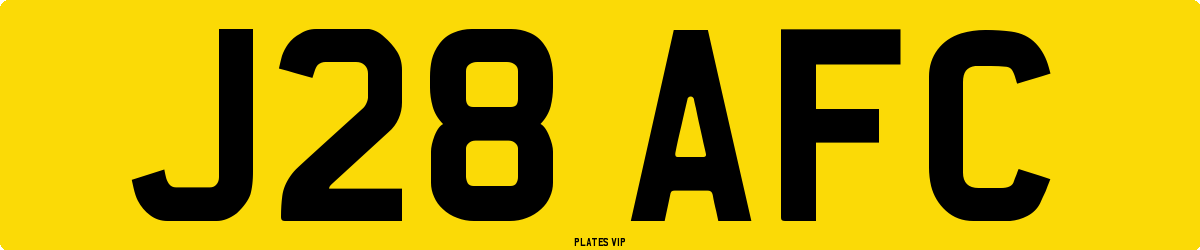 J28 AFC Number Plate