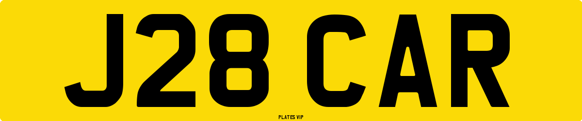 J28 CAR Number Plate
