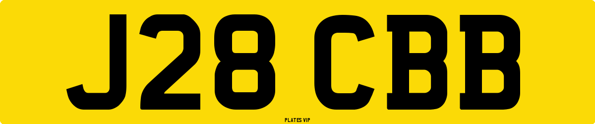 J28 CBB Number Plate