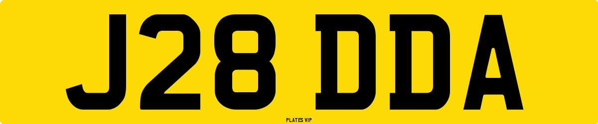 J28 DDA Number Plate