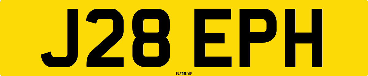 J28 EPH Number Plate