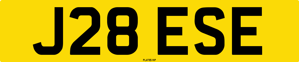 J28 ESE Number Plate