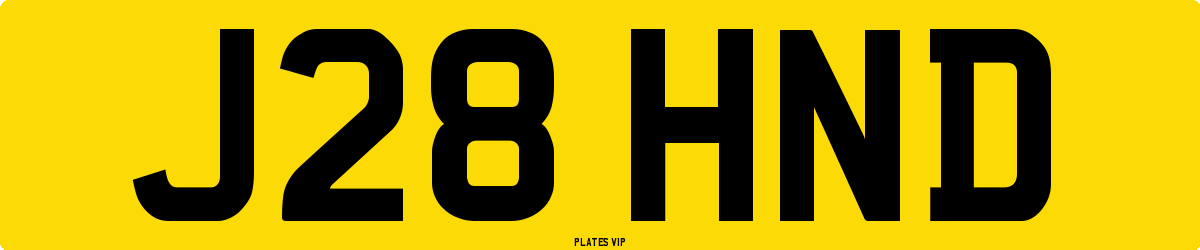 J28 HND Number Plate