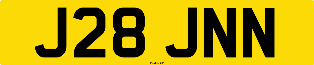 J28 JNN Number Plate