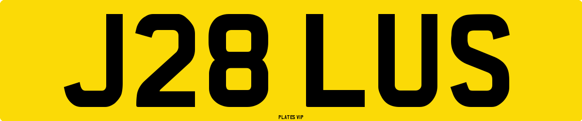 J28 LUS Number Plate