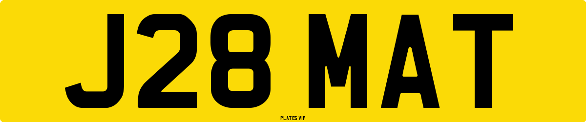 J28 MAT Number Plate