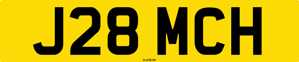 J28 MCH Number Plate