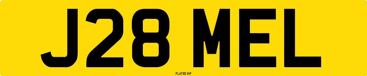J28 MEL Number Plate