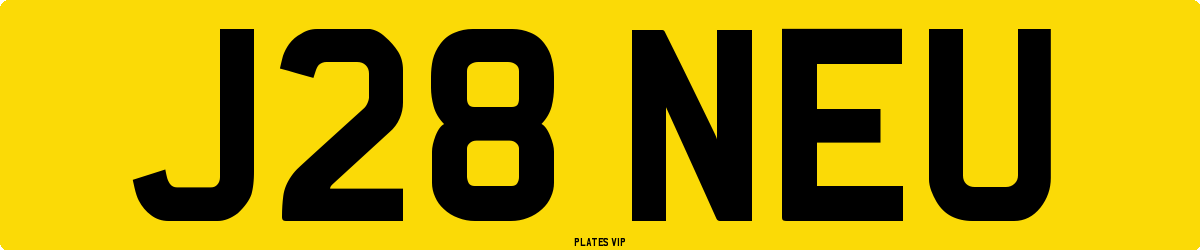 J28 NEU Number Plate