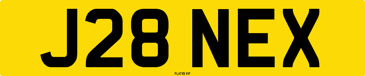J28 NEX Number Plate